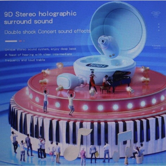 A10-TWS Bluetooth Blue Earphones Wireless Waterproof Sweat-proof Touch Control - Picture 1 of 5